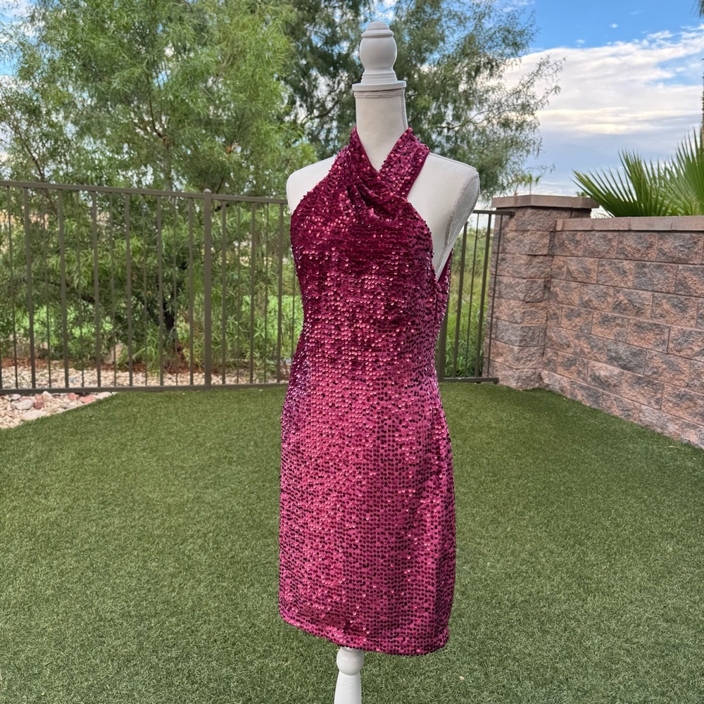 RACHEL RACHEL ROY Women's Harland Velvet Sequined Halter Dress NWT Size XL